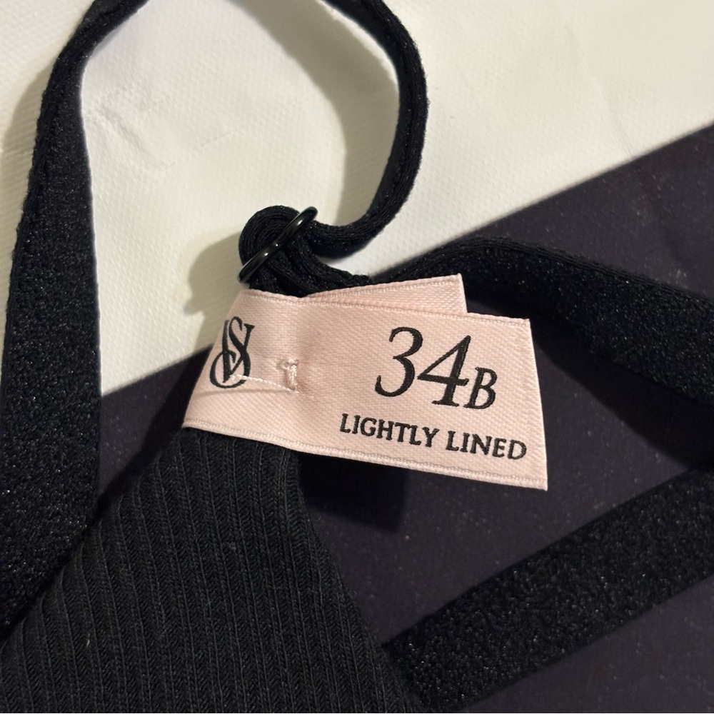 BNWT Victoria's Secret Black Ribbed Lightly Lined Full Coverage T-Shirt Bra 34B - Picture 4 of 5